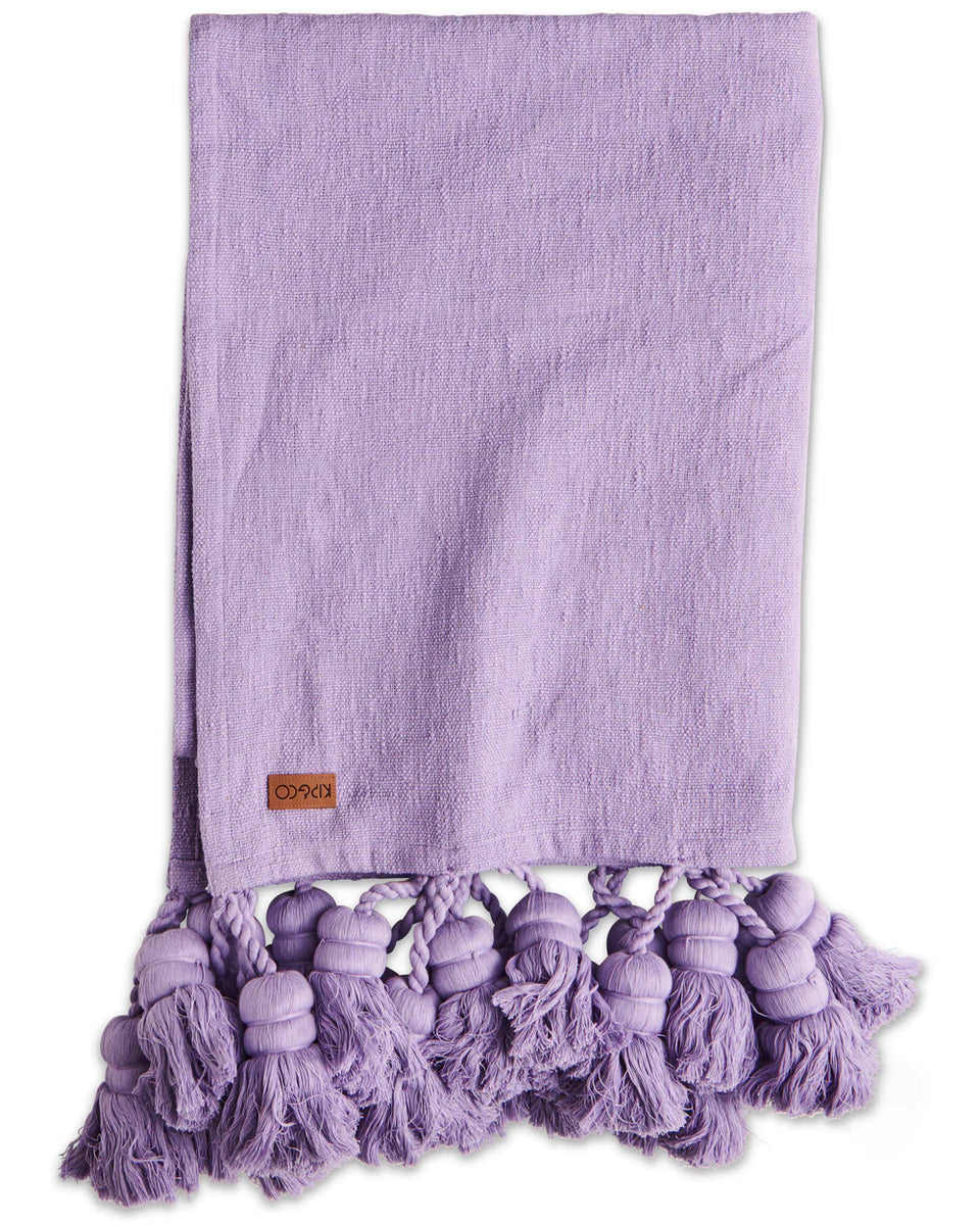 KIP CO Lavender Field Tassel Throw