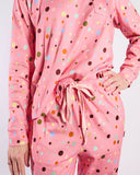 KIP & CO - Polkadot Pink - Adult Organic Cotton Long Sleeve Pyjama Top & Slouch Pant