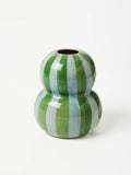 Jones & Co - Fonda Green Blue Stripe Vase