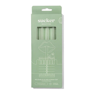 Sucker - Reusable Glass Smoothie Straws - Transparent