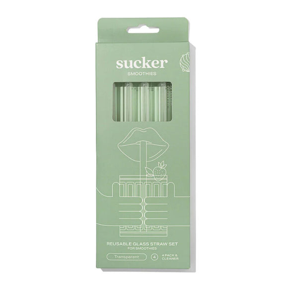 Sucker - Reusable Glass Smoothie Straws - Transparent