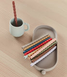 OYOY - Mellow Silicone Straw 6P - Cherry Red/Vanilla