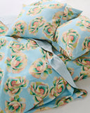 KIP & CO - Big Beauty - Floral Blue Linen - European Pillowcase - 2P Set