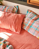 KIP & CO - Coral Linen Pillowcases - 2P Std Set