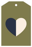 Father Rabbit - Gift Tag - Half & Half Heart Olive