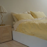 Home Lab -100% Stonewashed Cotton Sheet Set- Butter Stripe