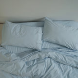 Home Lab -100% Stonewashed Cotton Pillowcase Pair - Sky Blue