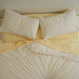 Home Lab -100% Stonewashed Cotton Pillowcase Pair - Butter Stripe