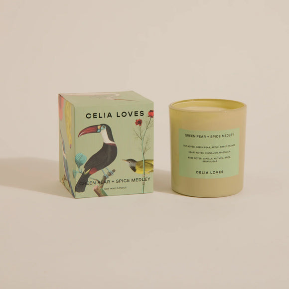 Celia Loves - Green Pear & Spice Medley - 80H Candle