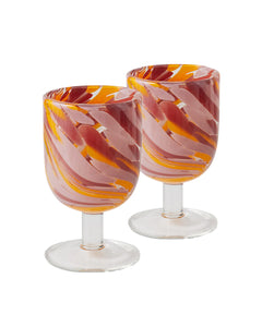 KIP & CO - Desert Flower Swirl Wine Glass 2P Set