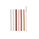 OYOY - Mellow Silicone Straw 6P - Cherry Red/Vanilla