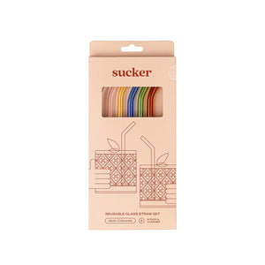Sucker - Reusable Glass Drinking Straws - Multi-colour