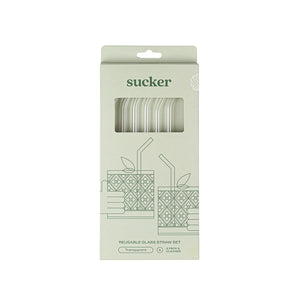 Sucker - Reusable Glass Drinking Straws - Transparent