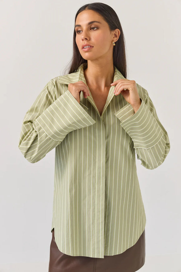 Tuesday - Mark Shirt - Emerald Stripe