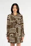 Tuesday - Fortune Shirt - Choc Geo