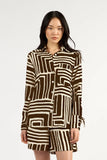 Tuesday - Fortune Shirt - Choc Geo