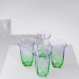 Home Lab - Fleur Highball Glasses - Green/Lilac