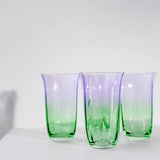 Home Lab - Fleur Highball Glasses - Green/Lilac