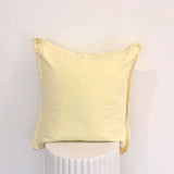 Home Lab - 100% Belgium Linen Vintage Washed Cushion- Feather Filled - Lemoncello