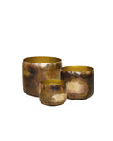 Maytime - Kelda Metal Pots Plath Set 3 - Antique Gold