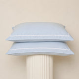 Home Lab - Bonnie Pillowcase Pair - Sky Blue White Trim