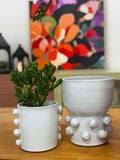Terracotta Ball Planter 26cm - White