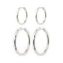 Pilgrim - Eve Hoop Earrings 2 n 1 Set - Silver Plated
