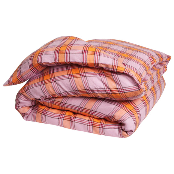 Sage x Clare - Isla Linen Quilt Cover - Vivid Coral King