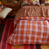 Sage x Clare - Isla Linen Quilt Cover - Vivid Coral King