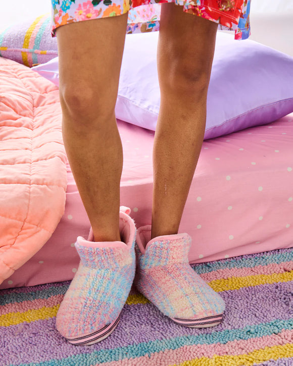Kip & Co - Pastel Dreams Tartan Sherpa Adult Ankle Boot