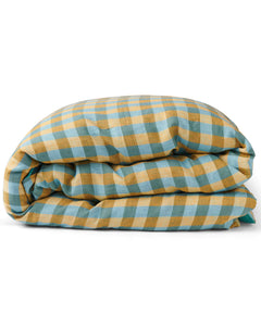 KIP & CO - Marigold Tartan - Linen Quilt Cover - Super King