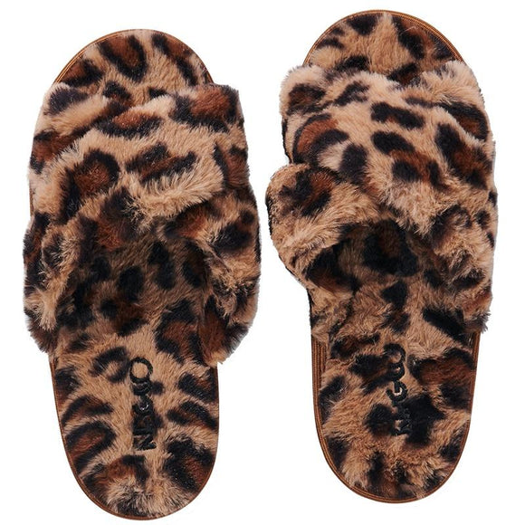 KIP & CO Womens Slippers- Natural Cheetah