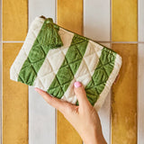 KIP & CO - Moss Stripe - Velvet Cosmetic Purse