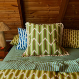 Sage x Clare - Nisha Fringe Cushion - Reed