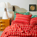 Sage x Clare - Remi Linen Quilt Cover - Scarlet King