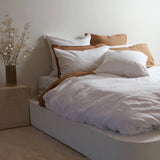 Home Lab - French Flax Linen Duvet Cover Set - White