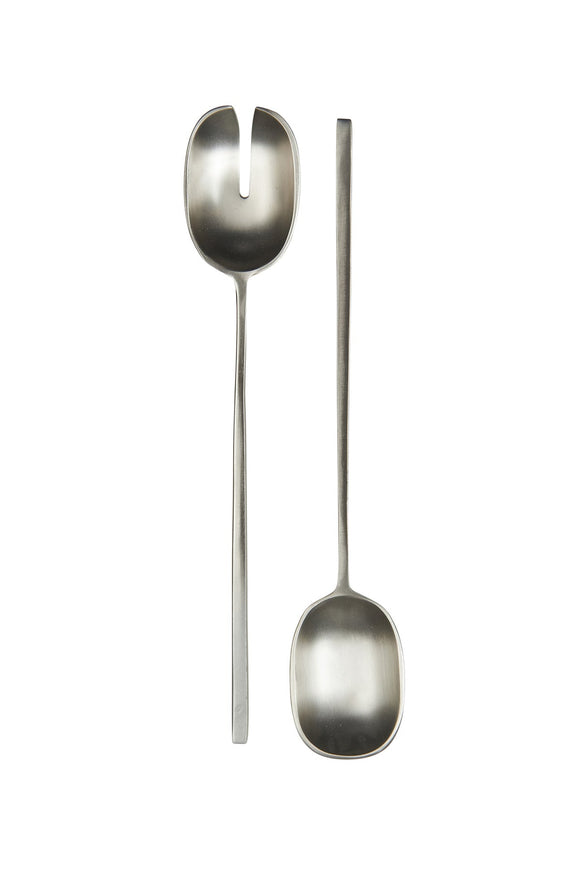 Luxe Salad Servers - Silver