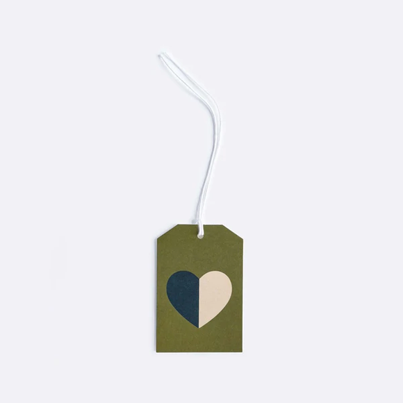 Lettuce - Gift Tag - Half & Half Olive Heart
