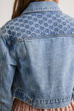 Harni - Kaia Crop Embroidered Jacket - Size 10